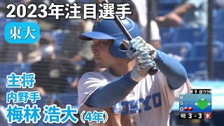 【２０２３年注目選手】東大／主将　梅林浩大（４年内野手）