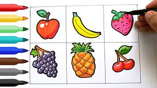 How to Draw Fruits Step by Step for Beginners || Different Types of Fruits Drawing || Fruits Drawing