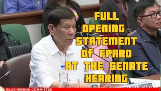 FULL OPENING STATEMENT OF FPRRD AT THE SENATE HEARING ON DRUG WAR