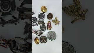 Collection of vintage military pins and medals