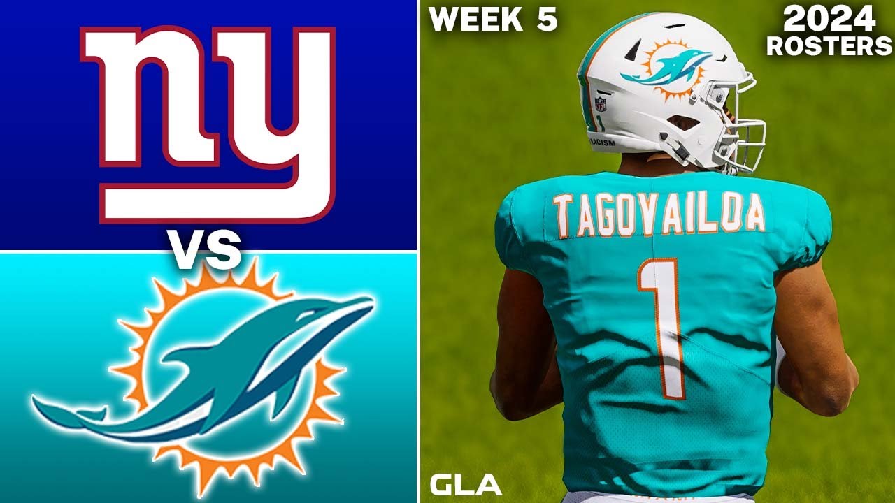 Giants Vs. Dolphins Simulation | Week 5 | Madden 24 Rosters PS5 - YouTube