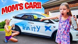 Trinity Spray Paints Mom's Car! It's Ruined!!!