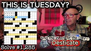 Let's Solve this TRICKY but CLEVER Tuesday NYT Crossword by Paul Colter! Let's Wine Down!🍷