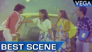 Vijaykanth Destroys Radhika's Car || Uzaithu Vazha Vendum Tamil Movie || Best Scene