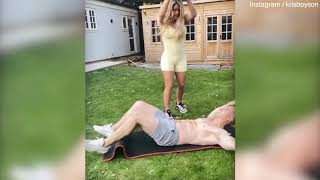 Bianca Gascoigne hurls watermelons at beau Kris Boyson's abs