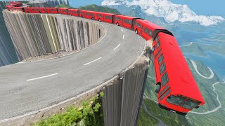 Long Articulated Bus Vs The Most Dangerous Road - Beamng.Drive