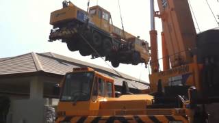 Super Crane Transport รถเครน 160 ตัน ยกรถเครน 25 ตัน