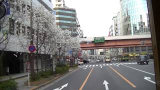 日本橋桜バス前面展望：日本橋三井タワー～馬喰横山駅