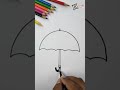 how to draw an umbrella for kids/how to draw an umbrella easy #shorts