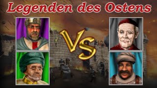 Richard + Efendi vs Inquisitor + Sultan | Legenden des Ostens | Stronghold Crusader - KI Kämpfe