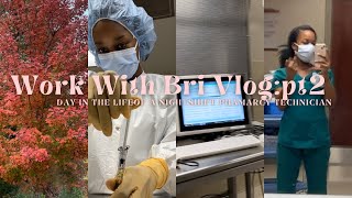 WORK WITH BRI pt 2: Day in the life of a nightshift hospital pharmacy tech|deliveries, IV room, etc.