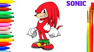drawing for kids / How to Draw Knuckles  Sonic the Hedgehog