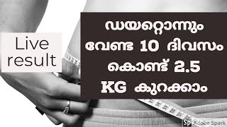 ഡയറ്റൊന്നും വേണ്ട 10 ദിവസം കൊണ്ട് 2.5 kg കുറക്കാം// Day 10