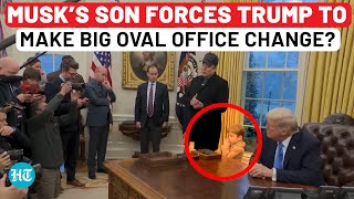 ‘Germaphobe’ Trump Makes Big Oval Office Change After Musk Son Seen Picking Nose | Resolute Desk