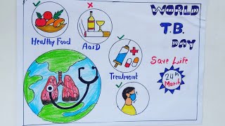 world TB day Drawing|TB day Drawing|TB day Drawing|Tuberculosis Drawing|Tuberculosis Poster|TB DAY