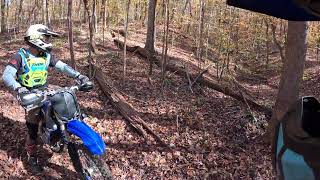 Weaver Family MX (XC loop). KX250X, YZ250FX, and YZ250X. Lap One. Warm up run through the woods.