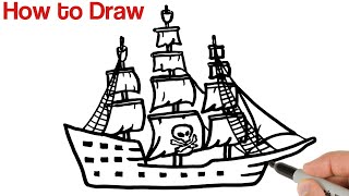 How to Draw Pirate Ship Step by Step