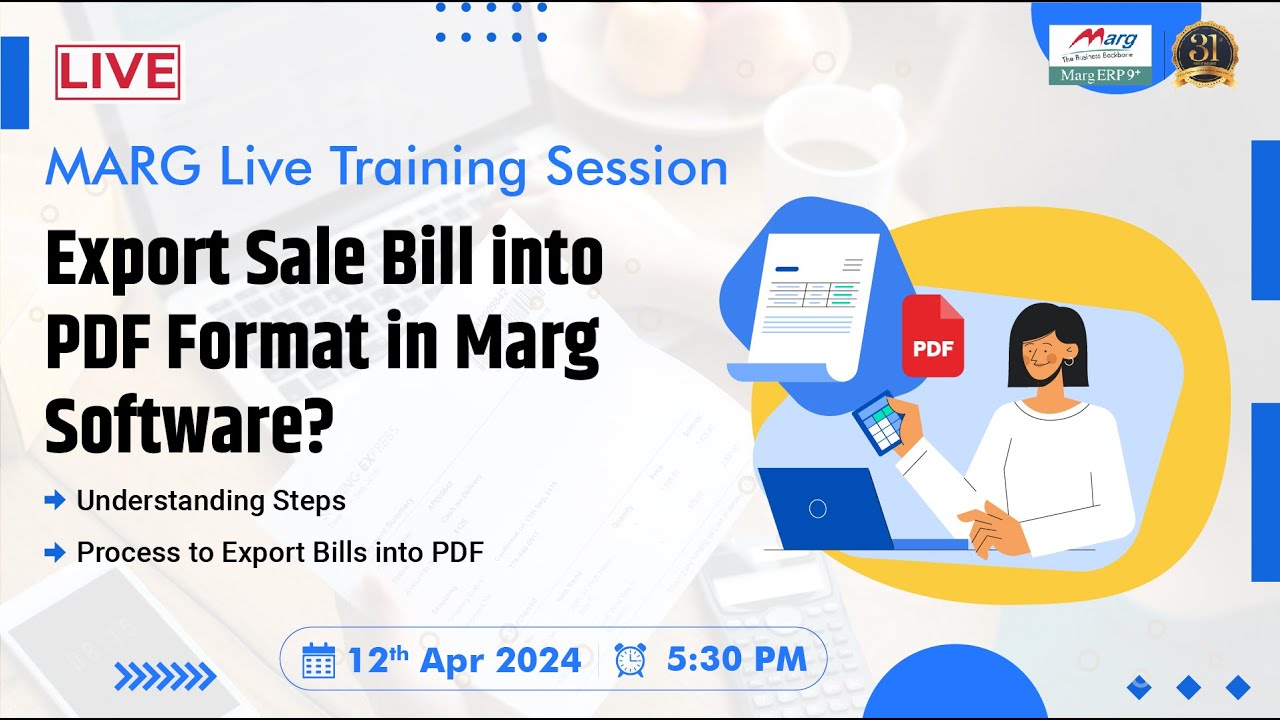 Export Sale Bill Into Pdf Format In Marg Software Youtube