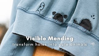 Make Your Old Sweatshirt Cuter with Visible Mending