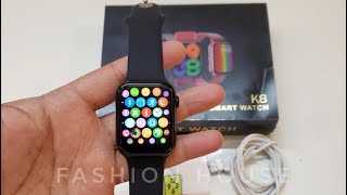 K8 Premium Smart/Fitness/Health/Watch Unboxing, Charging, Features, WATERPROOF! fossil smartwatch