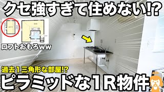 【変わった間取り】過去一お部屋が斜めってるクセが強い1R物件がヤバすぎた…！？