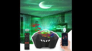 Cupohus Aurora Moon Star Projector Night Light with Bluetooth Music Speaker, Galaxy Starry Sky LED