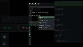 Roll a Dice Using Python