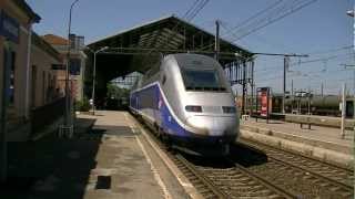 Llegada a Narbonne de un TGV DASYE, con destino Figueres-Vilafant