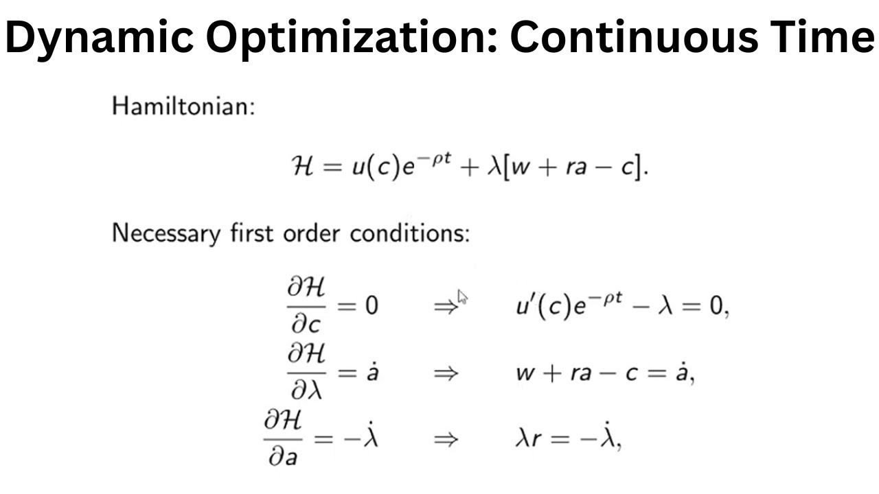 Dynamic Optimization Part 3 Continuous Time Youtube
