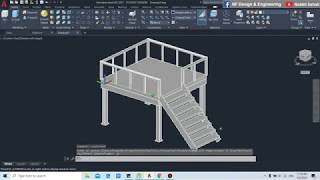 #078 I AutoCAD: 3D Ladder Platform Modeling I Nazmi Ismail