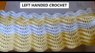 Left Handed Crochet Blanket in waves NOT zig zag This Lemon wave is Stunning get started for 2025