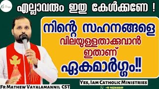 നിൻ്റെ സഹനങ്ങളെ വിലയുള്ളതാക്കുവാൻ ഇതാണ് ഏകമാർഗ്ഗം !! |Fr Mathew |Yes,Iam Catholic