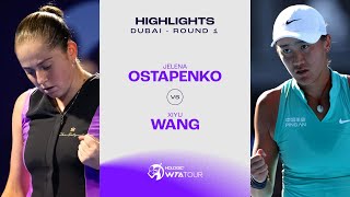 Jelena Ostapenko vs. Wang Xiyu | 2024 Dubai Round 1 | WTA Match Highlights