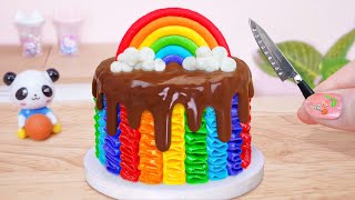 Colorful Rainbow Cake 🌈 Tasty Miniature Rainbow Chocolate Cake Decoration For Su