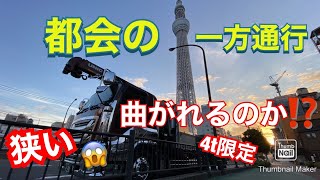 【大型トラック運転手】大都会❗️狭い‼️【本舗ファミリー】ひるぼらけ