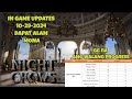 Night Crows In Game Updates 10-29-2024 Progress is the key Na!