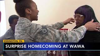 VIDEO: Returning troops surprise families at Delco Wawa