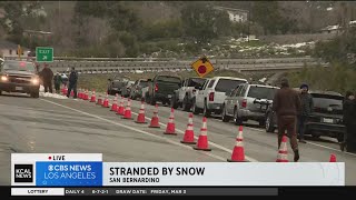 San Bernardino mountain residents remain stranded after winter storm