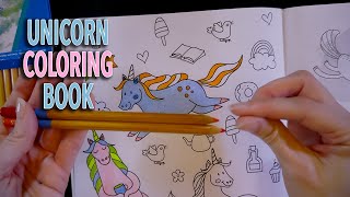 ASMR | Unicorn Coloring - scratching, brushing, drawing