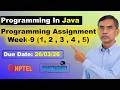 Programming in Java week 9 Programming assignment 1 to 5 Answers Solutions nptel | Jan 2026