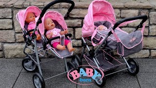 Baby Born Twin Jogger & Duplex Pram Dolls Pram Stroller Baby Annabell Baby Dolls