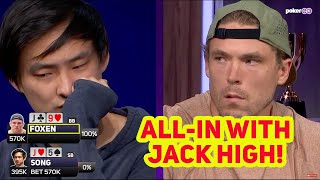 Alex Foxen Faced with Jack-High All in Shove!