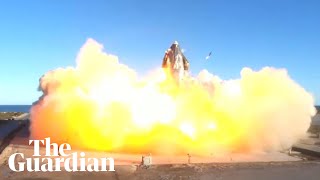 Fireball engulfs SpaceX's Starship SN8 rocket