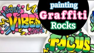 How to Paint Graffiti Style Rocks with Paint Pens || Word Rock Idea || Rock Painting 101