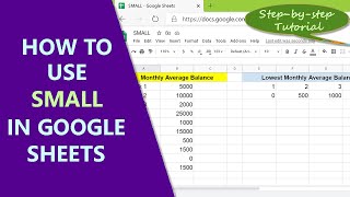 Google Sheets SMALL Function | How to Use SMALL | Get the nth Smallest Value in a Range