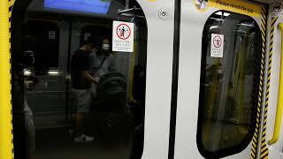 MTR Hyundai Rotem EMU on East Rail Line(to Hung Hom)with West Rail Line Interchange announcement