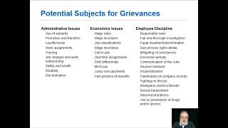 Defining Grievances in Unionized Work Settings