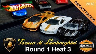 Round 1 Heat 3 - Tournament of Lamborghini - Hot Wheels Diecast Racing
