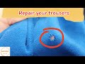 Easy invisibly fix a hole on your pants / Keep your pants diy 5 minute/karuna handmade