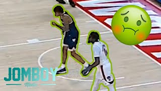 Basketball player pukes on opponent, a breakdown